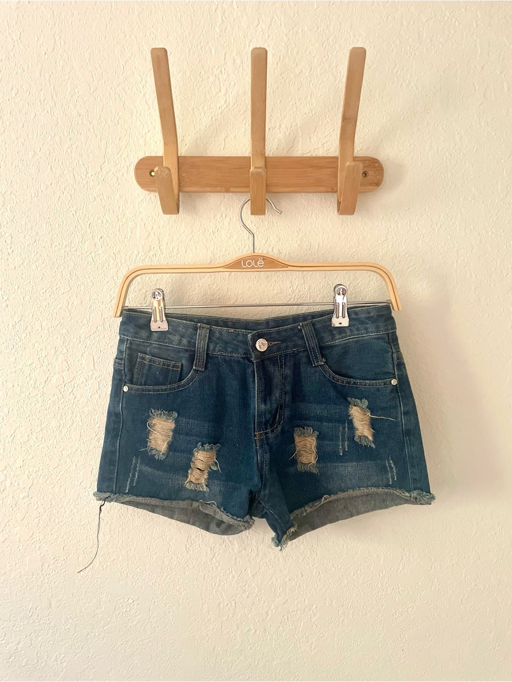 Women’s Mudd Y2K Destroyed Distressed Booty Jean Shorts SZ Small